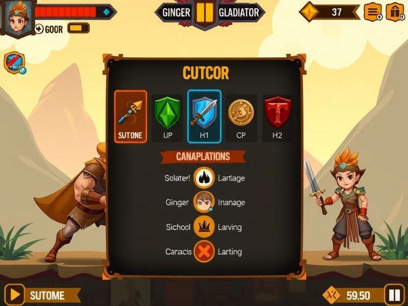Ginger Gladiator gameplay screenshot showing character combat