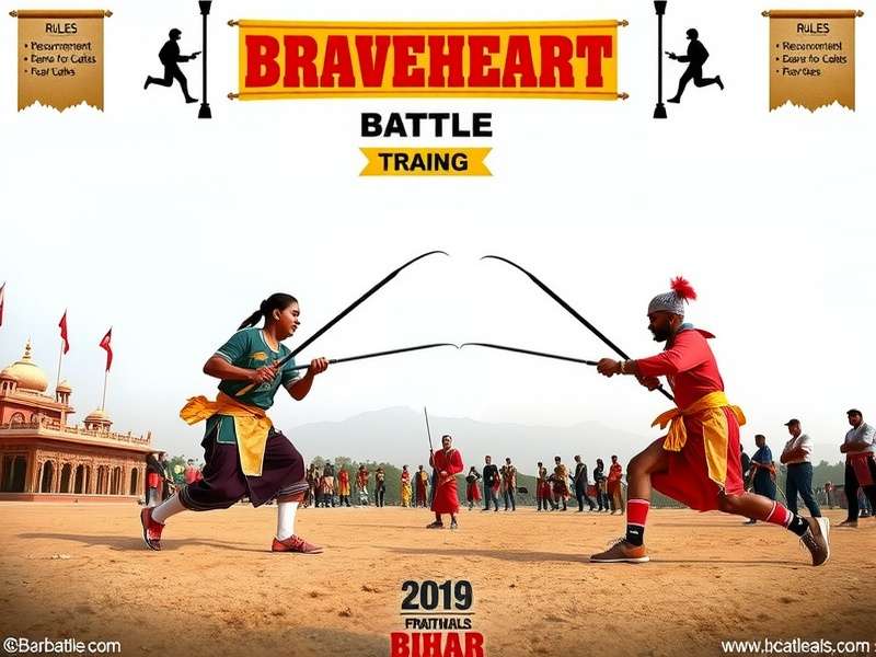 Bihar Braveheart Battle Traditional Competition Traditional Bihar Braveheart Battle demonstration showing two competitors engaged in combat