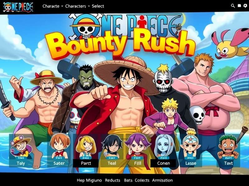 Character Selection in One Piece Bounty Rush One Piece Bounty Rush character selection screen