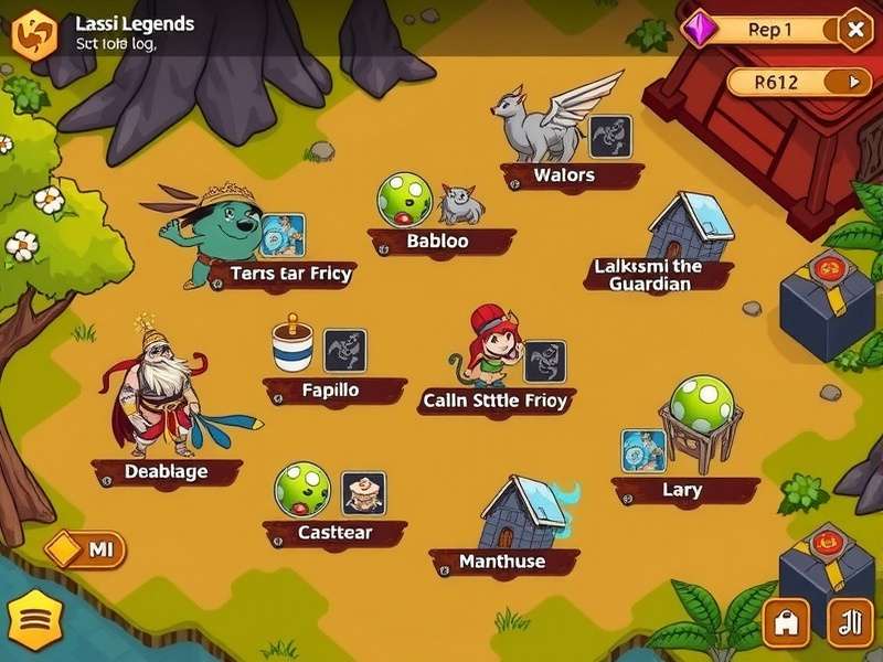 Lassi Land Legends strategy map showing resource locations